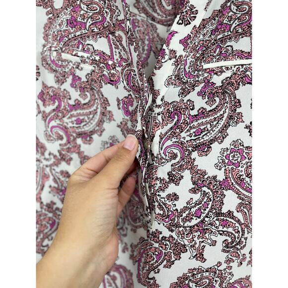 The Limited Womens Purple White Paisley Sleeveless Blouse Button Front Top Small - Picture 5 of 10